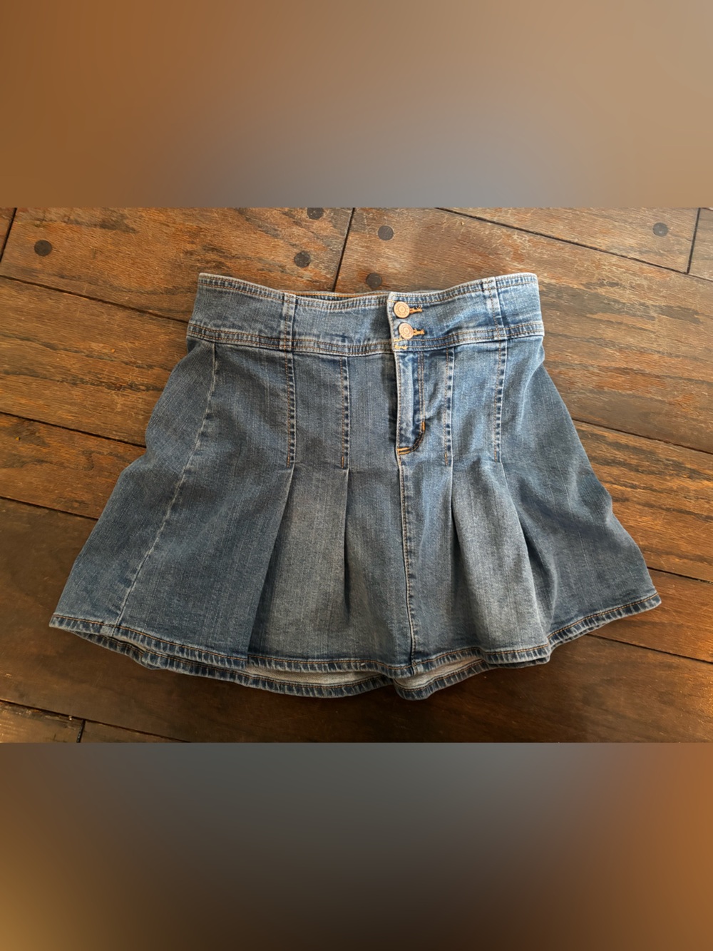 Abercrombie Kids Girl's Denim Pleated Skirt Blue Size 13/14 Casual Cute